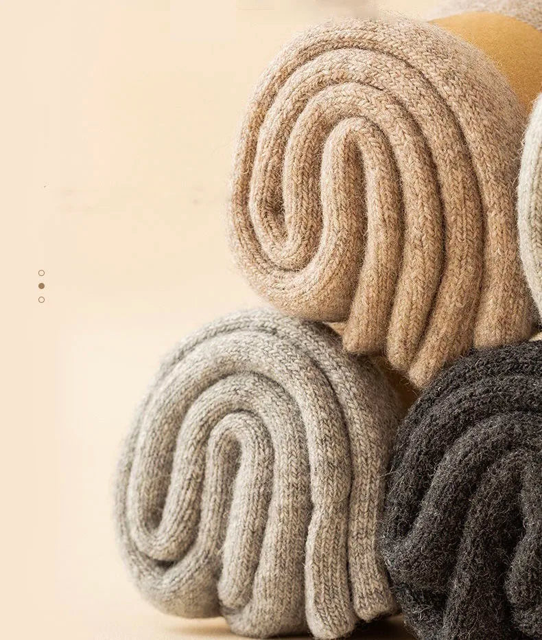 2Pairs/Men's Socks Super Thick Wool High Quality Merino Wool Socks Business Fall Winter Comfortable Mid-leg Socks Large Size Men.