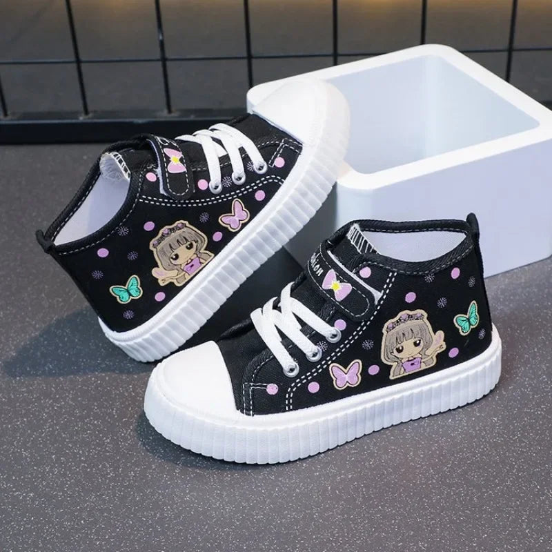 Multi Colored Kids Casual Shoes Cartoon Mid Top Anti Slip Spring Autumn Outdoor Kids Canvas Shoe Sizes 26-37 Sandalias De Mujer.