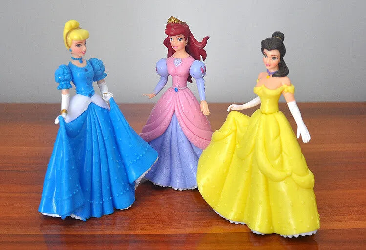 5Pcs/Set Disney Princess Snow White Cinderella Belle Sleeping Beauty Mermaid PVC Action Figure Model Toys Doll Girl Special Gift.
