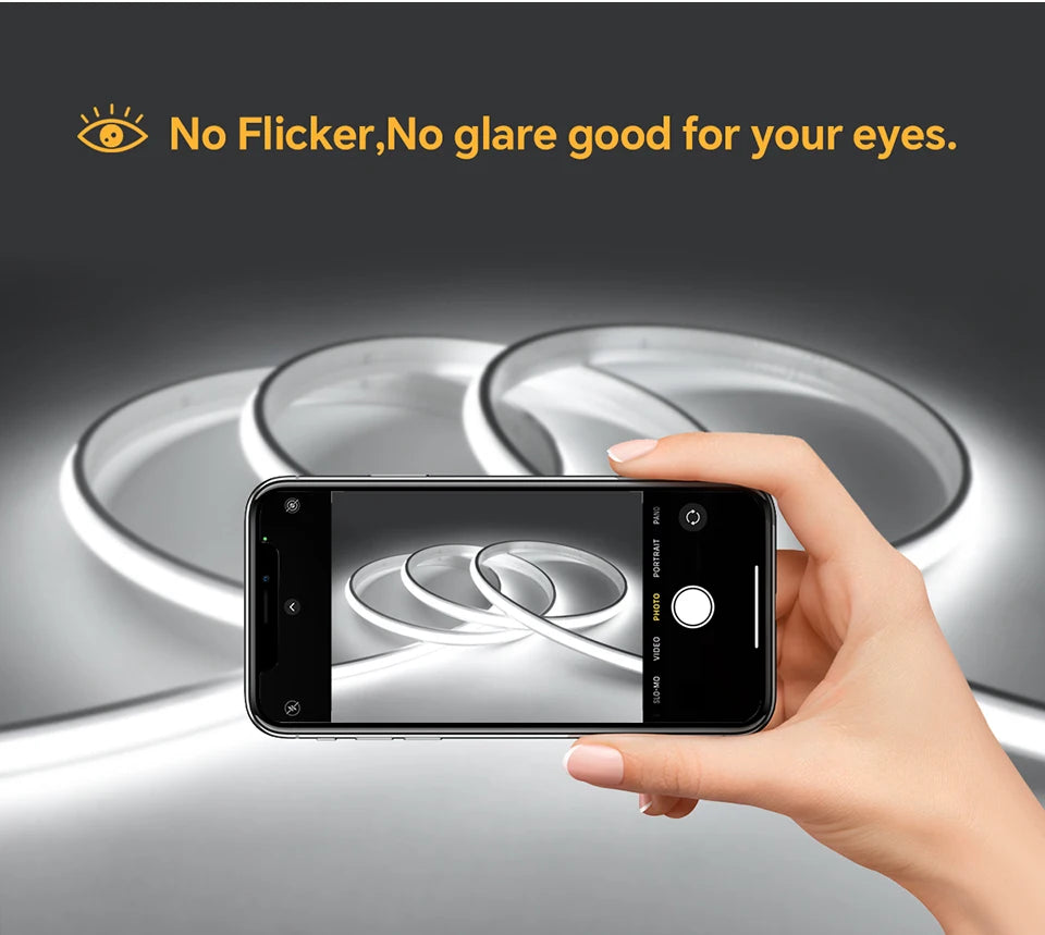 24V COB Neon Strip Light 280LEDs/M Solid Silicone Gel Tube With Dimmable Touch & Hand Sweep Motion Sensor Switch Waterproof Tape.