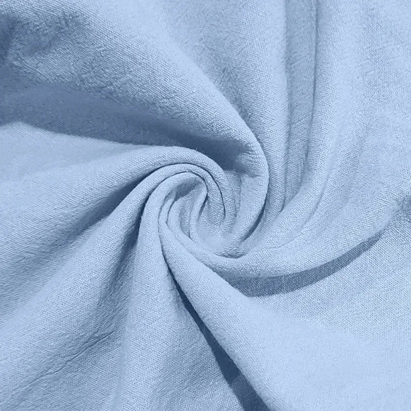 2025 Cross-border American Four Seasons Linen Men's Casual Suit Loose Long Sleeve Pants Shirt Suit Men's