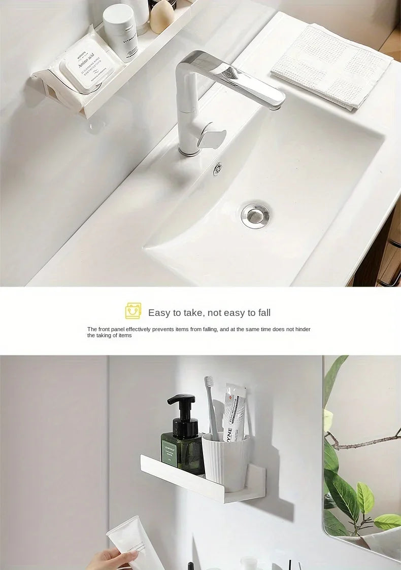 Badezimmerregal, Make-up-Aufbewahrung, Organizer, selbstklebende Regale ohne Bohren, Wand-Shampoo-Regal, Duschregal