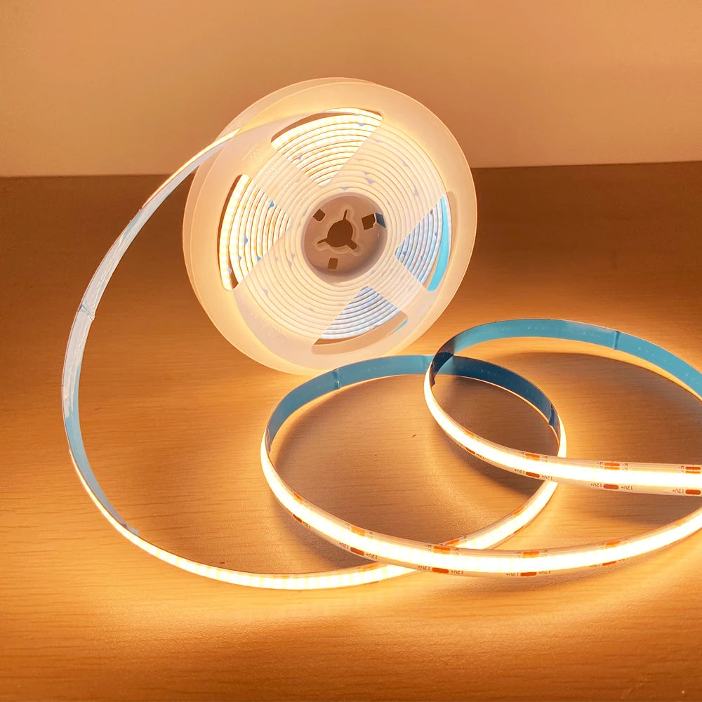 Tuya WiFi COB LED Streifen 12V 1m 2m 3m 4m 5m Warmweiß Kleiderschrank Schrank Beleuchtung Raum Dekor 3000-6500K für Alexa Google Assistent.