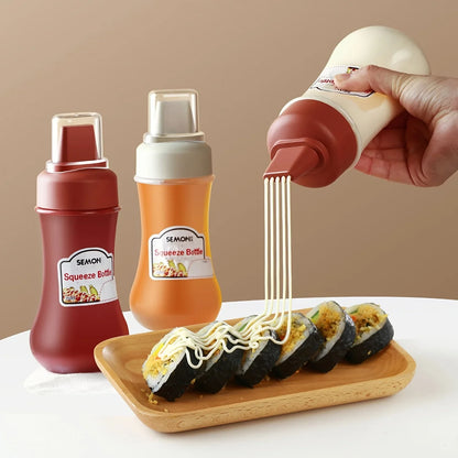 Condiment Squeeze Bottles 5 Hole Nozzles 350ml Sauce Squeeze Bottle,Ketchup Bottles Squeeze for Ketchup,Sauces,Syrup,BBQ,Kitchen.