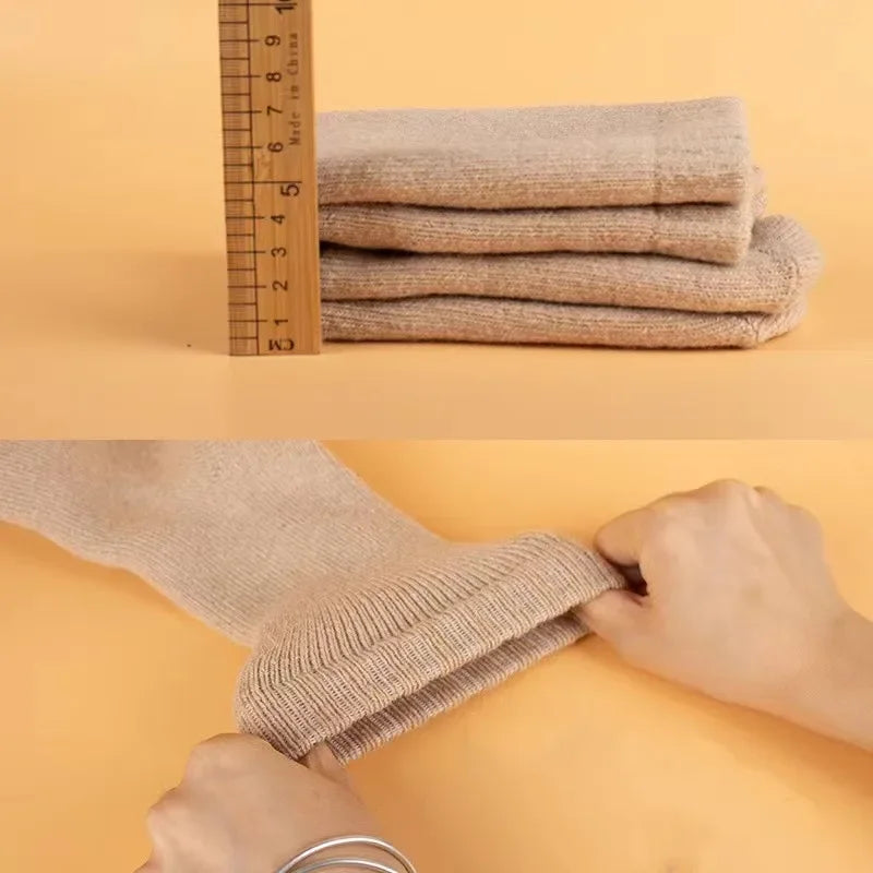 4Pairs/Lot Men's Winter Super Thick Thermal Socks Wool Men Women Solid High Quality Merino Wool Socks Cold Snow Warm Wool Socks.