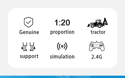 Double E E589 RC Excavator 1/20 2.4G 11CH Remote Control Cars Trucks Backhoe Loader Light Sound Construction Truck JCB Model.