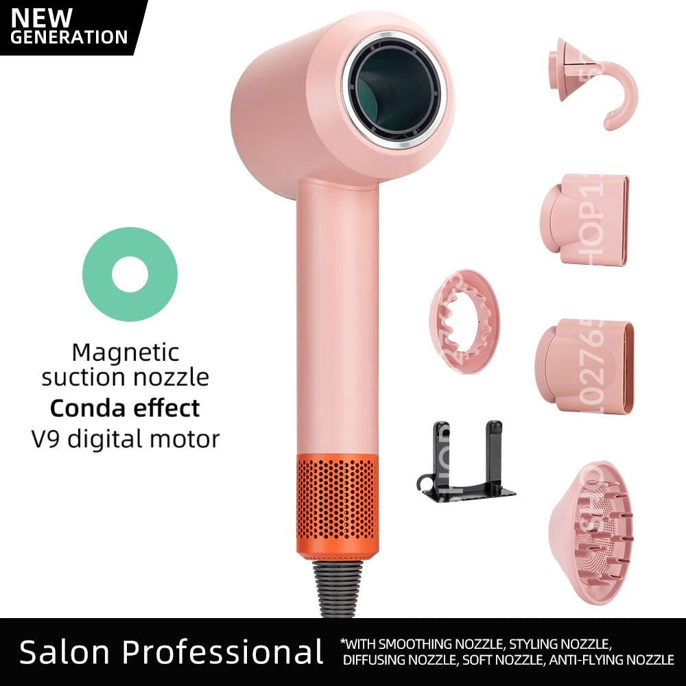 5 in 1 Electric Ionic Hair Dryer High Speed Bladeless HairDryer Negative Ion Professional 1.8M Super Leafless Hair Dryer.