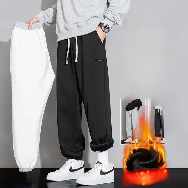 Winter Pants Men Stretch Fleece-lined Jogger Trouser Male Thick Warm Sport Large Size Big Plus 7XL Work Sportswear Sweatpant 8XL.