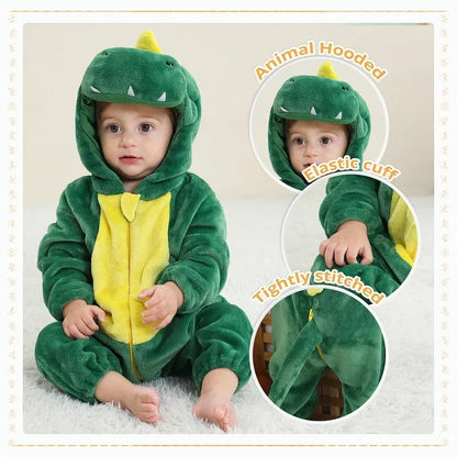 MICHLEY Winter Baby Strampler Mit Kapuze Flanell Cosplay Kleinkind Infant Kleidung Insgesamt Bodys Overall Kostüm Für Kinder Mädchen Junge.