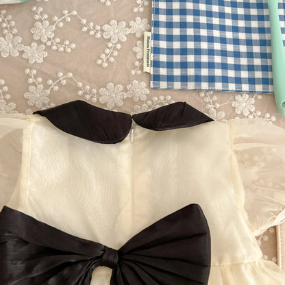 Neu im Sommer Neugeborene Baby Prinzessin süße Kleidung Sling Kleider Schleife Shorts solide Weste Body Kurzarm Kleid Kinder