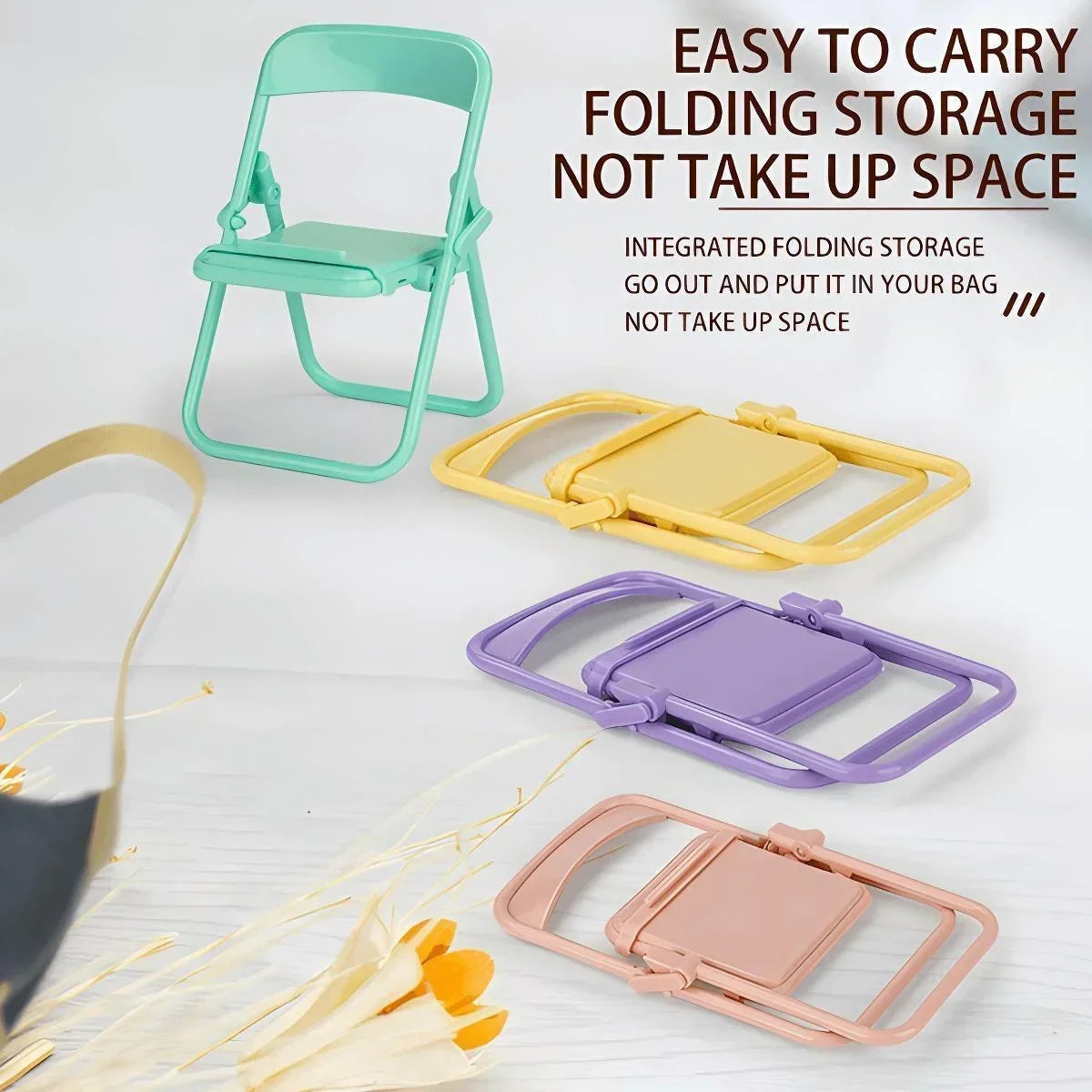 Universal Mobile Phone Accessories Foldable Chair Shape Mini Desktop Phone Holder Phone Stand.