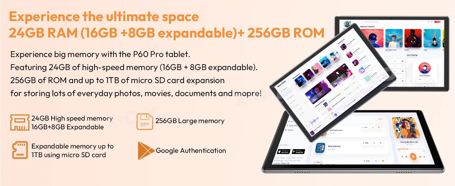 XGODY P60 Pro Android 15  256GB Tablet PC 10 Zoll ultra-klares 90Hz Display 24GB(8+16) 256GB 8000mAh Akku Tablet.