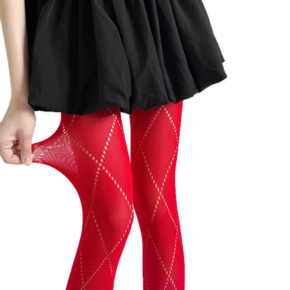 10D Thin Jacquard Knitted Pantyhose Women Tights Skinny Leggings 2025 Autumn Winter Basic Pantyhose Y2K Leggings