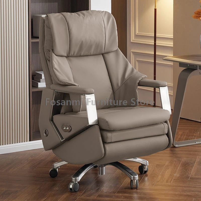 Ergonomischer Büro-Elektrostuhl, verstellbare Rücklehne und Höhe, Leder-Computerstuhl, Gamer Home, bequeme drehbare Schreibtischstühle