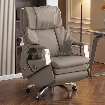 Ergonomischer Büro-Elektrostuhl, verstellbare Rücklehne und Höhe, Leder-Computerstuhl, Gamer Home, bequeme drehbare Schreibtischstühle