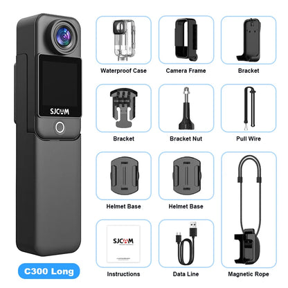 SJCAM C300 4K Action Camera Touch Screen 6-Axis Gyro Stabilization 30m Waterproof 1000+2800mAh Battery 460Min Recording