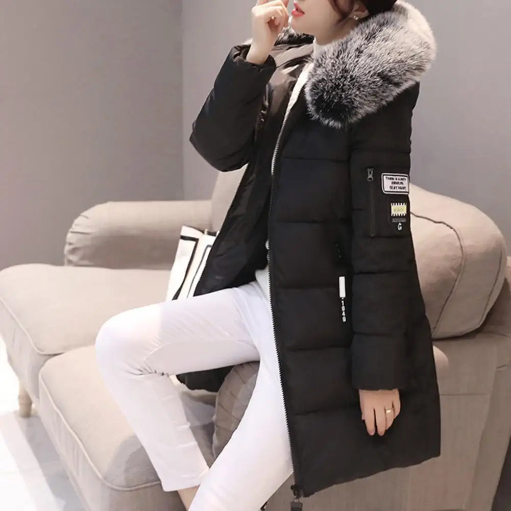 Frauen Winter Jacken Unten Baumwolle Mit Kapuze Tops Große Größe Parkas Mujer Mäntel Langen Mantel Mode Weibliche Pelz Kragen Outfits Neue Jahr.