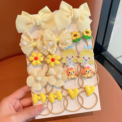 Flower Bow Tie Leather Band Headband Sweet Hair Accessories Baby Does Not Hurt Hair Lovely Headwear Hair Loop