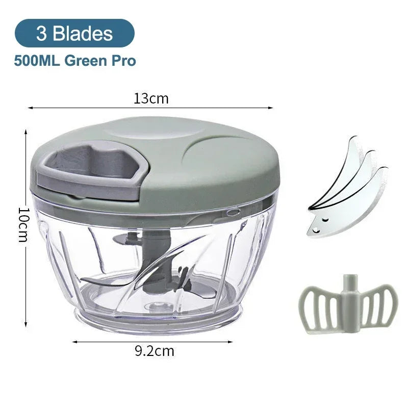 Manual Meat Mincer 500/900ML Garlic Chopper Kitchen Cooking Accessories Vegetable Onion Cutter Rotate Garlic Press Crusher