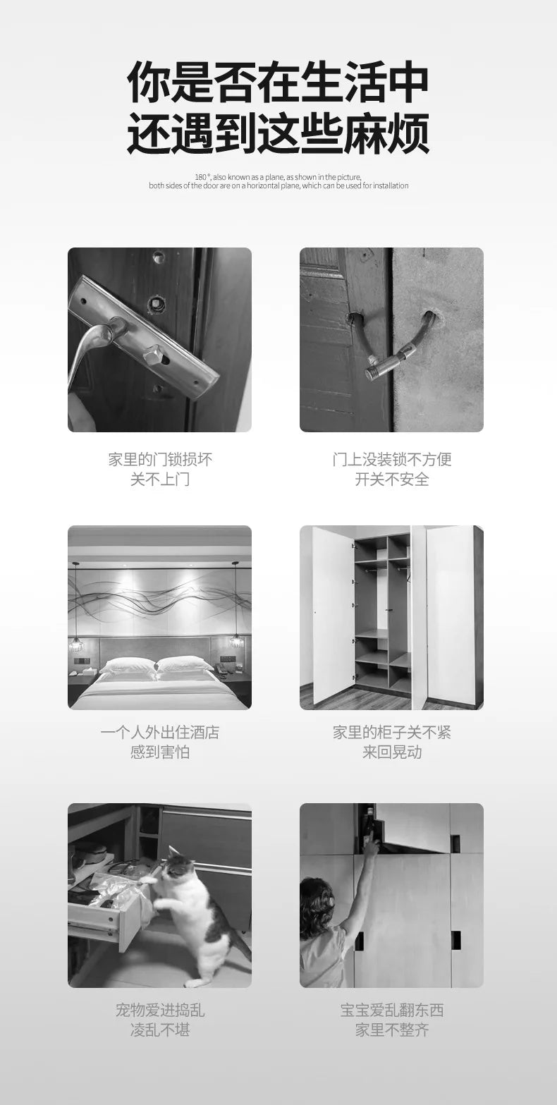 Riegel Riegel Indoor Non-Punch Türschloss Badezimmer Schiebetür Schnalle Schiebetür Snap Altmodische oberflächenmontierte Zimmertür