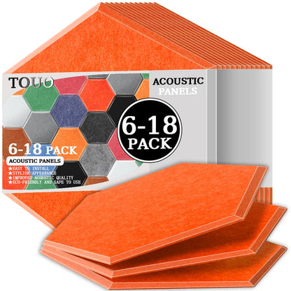 TOUO Acoustic Panels 6-18pc Noise Treatment Insulation Soundproofing Home Studio High Density Soundproof Wall Decor Bedroom