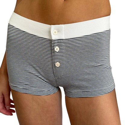 Combhasaki Womens Loungewear Shorts Y2K Vintage Elastic Low Waist Button Closure Graphic Printed Aesthetic Slim Fit Bottoms.