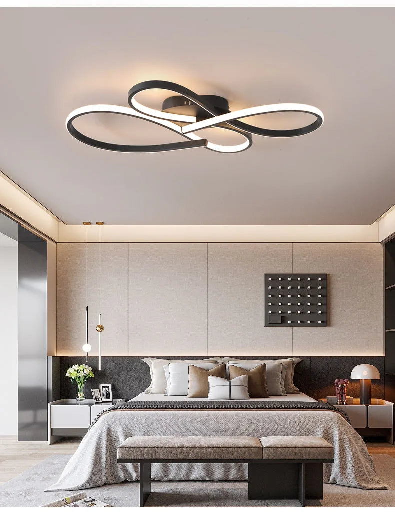 Neue Decke Moderne Kronleuchter Lichter für Wohnzimmer Schlafzimmer Arbeitszimmer Schwarz LED Deckenleuchte für Zimmer Kronleuchter Leuchten.