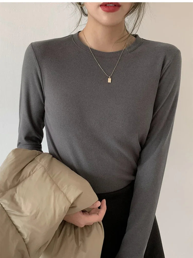 Winter Frauen Pullover T Shirt Frauen Oversize T-Shirt Frau Kleidung Weibliche T Tops Pullover Langarm Rohr Gestrickte T-shirt Top