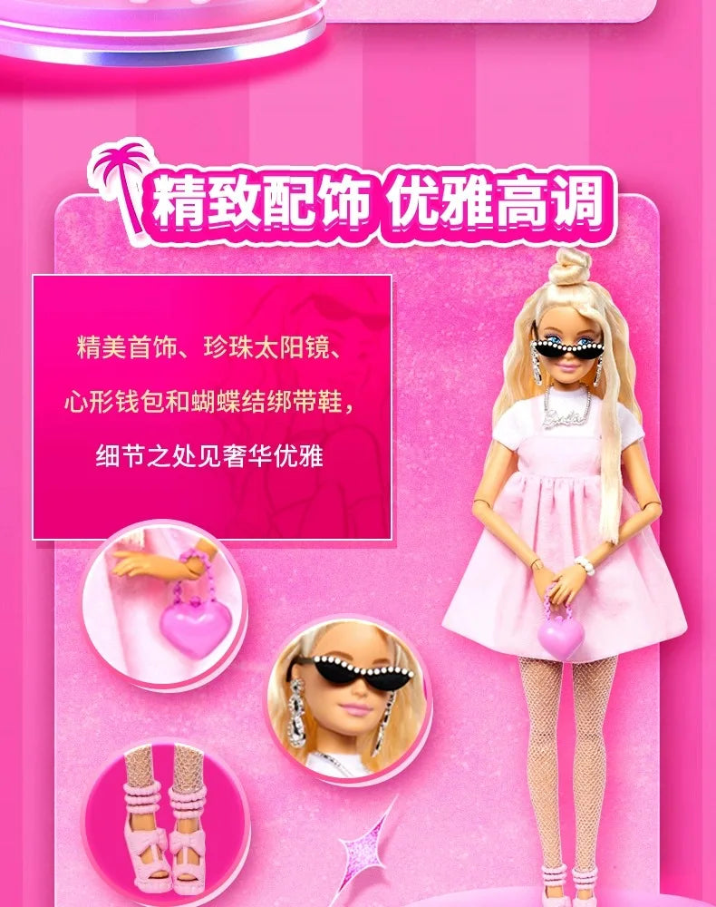 Original Barbie Mermaid Doll Toy Pink Fantasy Ocean Princess Hair Accessories Shell Toys for Girl Movable Joints Fish Tail Doll.