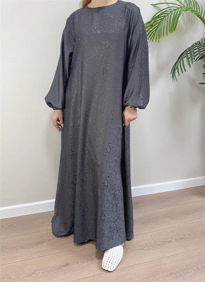 Ramadan Eid Satin Dubai Long Modest Dress Abaya Damen Islam Muslim Kaftan African Dresses For Women Kebaya Robe Femme Musulmane.