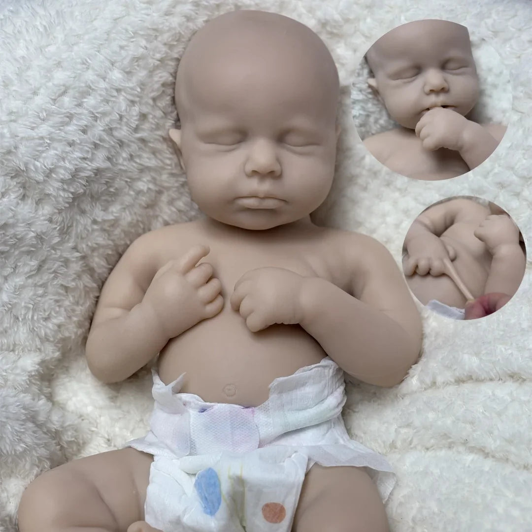 18Inch Can Open Mouth Close Eyes LouLou Full Solid Silicone Bebe Reborn Girl & Boy Doll With Rooted Hair Corpo De Silicone Doll.