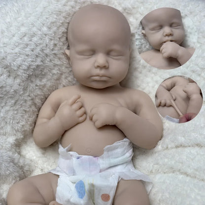 18Inch Can Open Mouth Close Eyes LouLou Full Solid Silicone Bebe Reborn Girl & Boy Doll With Rooted Hair Corpo De Silicone Doll.