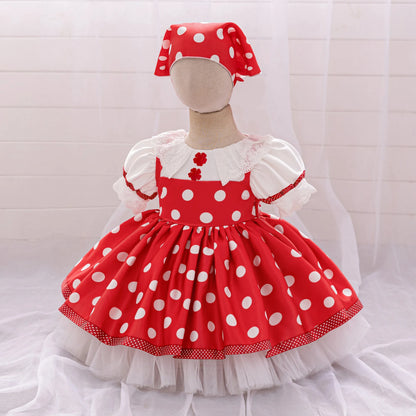 Mascha und Bär Lolita Mädchen Partykleid Barbie Pink Maid 1. Geburtstag Prinzessin Kleider für Kinder Spitze Weihnachtskostüme ASQ03