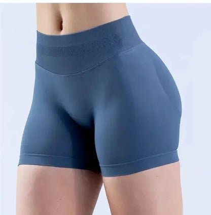 Summer High Waisted Yoga Shorts Women  Fashionable and Sexy Running Fitness Pants Solid Color High Elastic Yoga Leggings