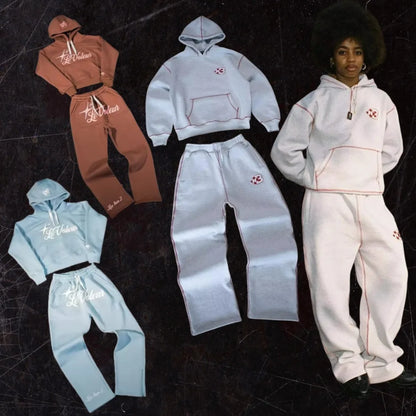 New Oversized Loose Y2k Tracksuit Men Cotton Casual Sports Hoodies Sweatpants Two Piece Set Clothes for Men Fashion Streetwear.