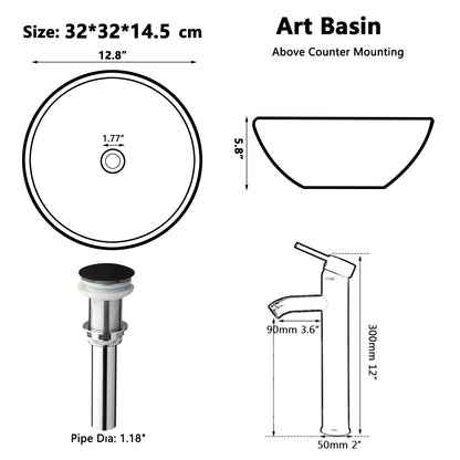 KEMAIDI Waschbecken-Set für Badezimmer, blaues Waschbecken, Deckmontage, Waschtisch-Waschbecken mit einem Griff, Aufsatzwaschbecken-Wasserhahn-Kombination