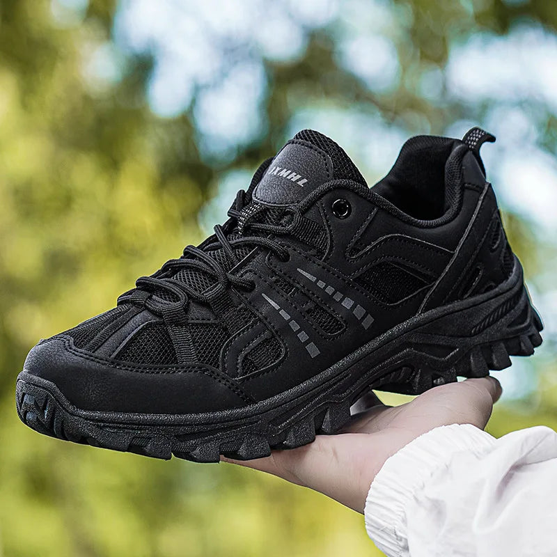 Men‘s Waterproof Hiking Shoes Outdoor Trainers Lace-up Climbing Shoes Women Trekking Sneakers Anti-slip  Tactical Sneaker.