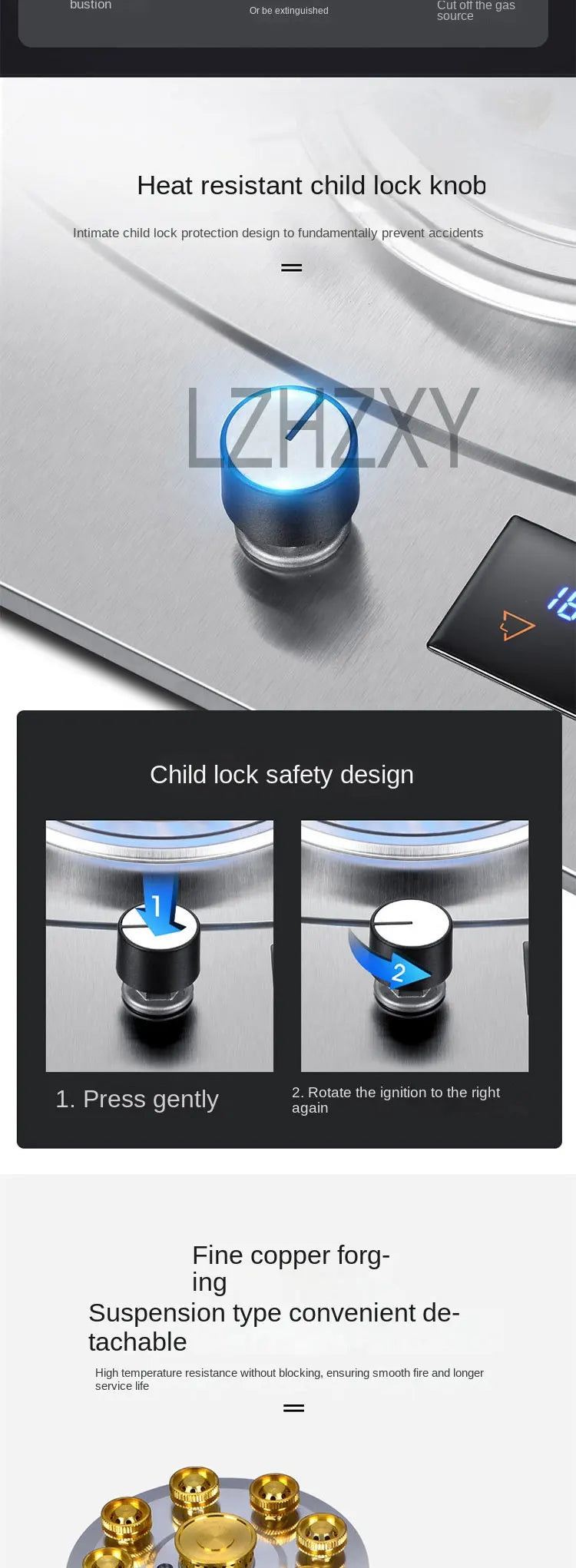 Gas Stove Single Stove Household Desktop Liquefied Gas Natural Gas Stove Embedded Stainless Steel Fierce Fire Stove Gas Cooker.