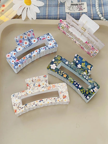 1/3/4/6 Pcs Medium Hair Claw Clips for Women Girls, Pink Strong Hold Matte Square Hair Clips for Thick Thin Hair