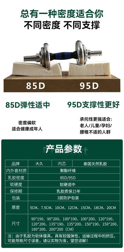 King Latex Queen Matratzen Thailand Material Twin Twin Latex Matratzen Core Sleep Koreanische Colchoneta Möbel für Schlafzimmer