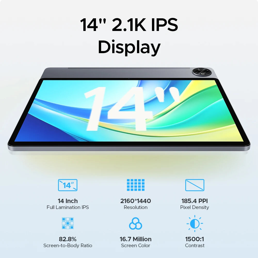 Global Version DOOGEE Tab E3 Max Tablet PC Android 15 Gemini AI 14'' 2.1K Screen 8GB RAM 256GB 13500mAh Large Battery Smart Pad.