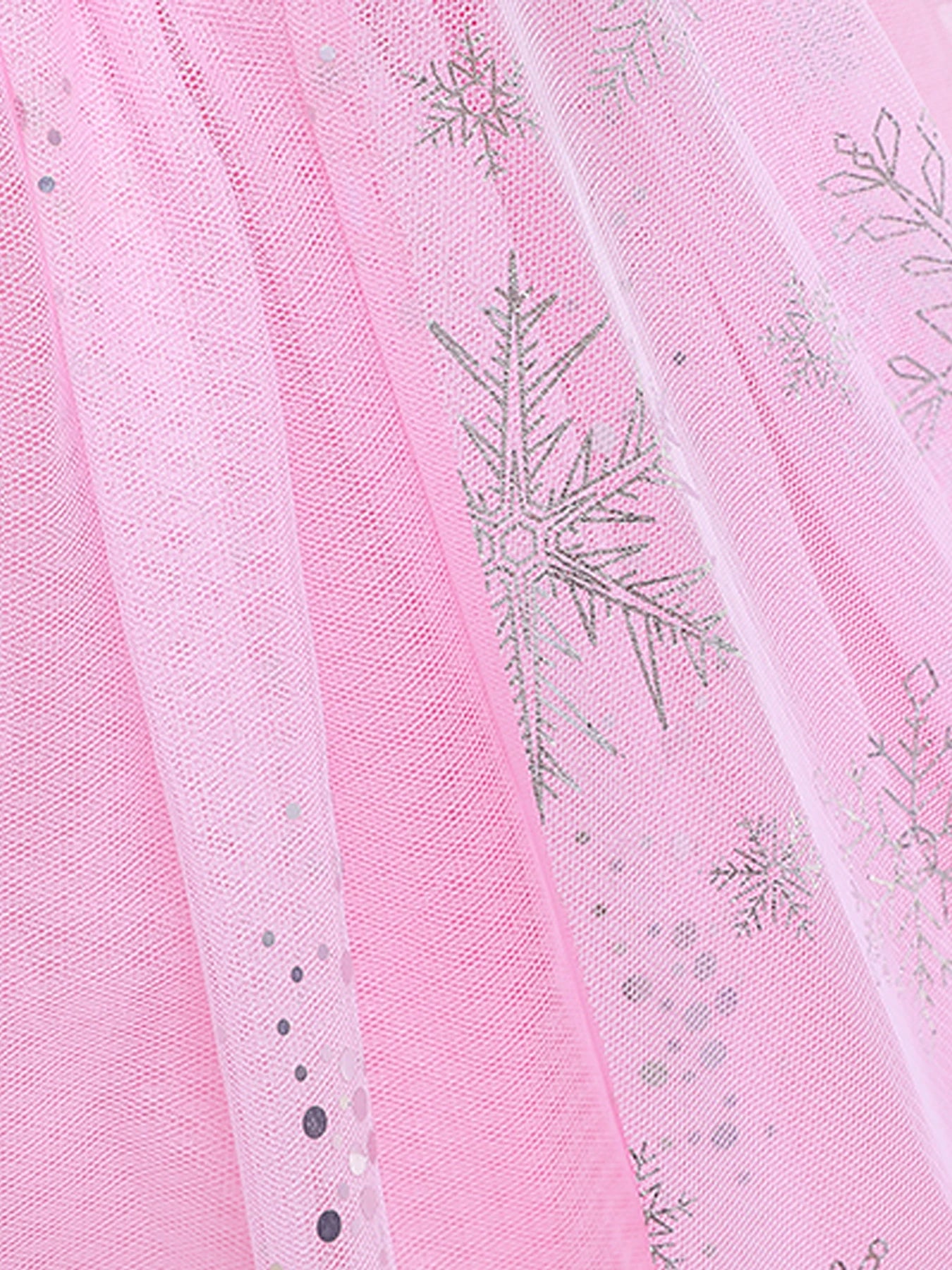 Mädchen rosa Pailletten Mesh Prinzessin Kleid, Mesh kurze Ärmel, mit Umhang, geeignet für Party, Tanz, Performance, Karnevals kleid.