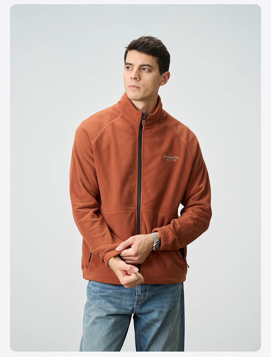 SIMWOOD 2025 Autumn Winter Men's Anti Static Polar Fleece Jacket 300gsm Anti-Electricity Coat Regular Fit Warm Fleece for Daily.