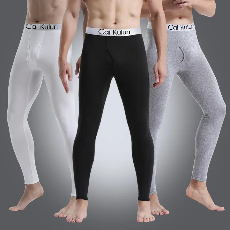 2025 New Men's Tight Sports Pants Slim Pants Autumn And Winter Thermal Pants Plush High Stretch Quick Drying Compression Pants.