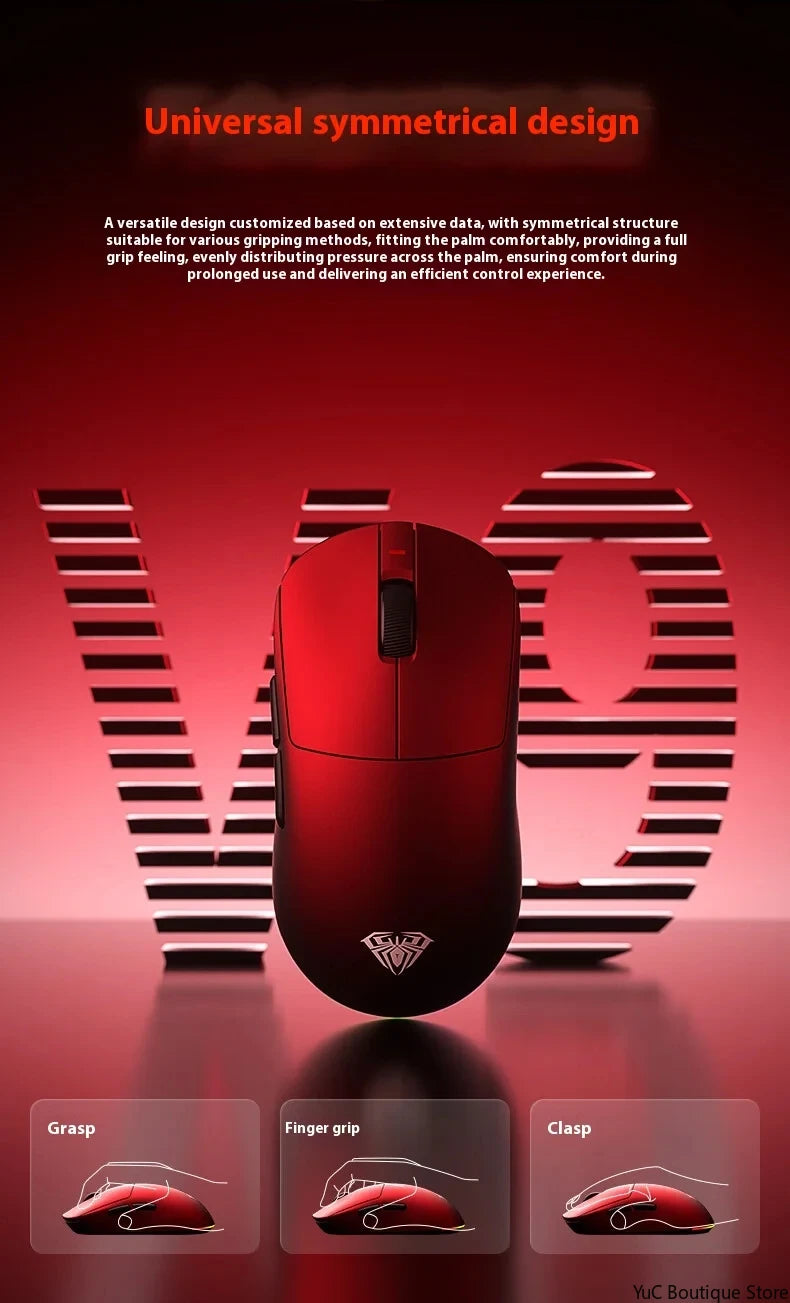 New Aula V9 Ultra Wireless E-sports Gaming Mouse Double 8k 3mode PAW 3950 8k 55g Lightweight Ergonomic Mouse Custom PC Accessory.