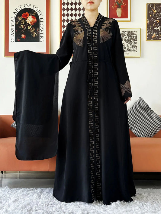 New Women Elegant Dress Chiffon Open Abaya with Zipper Muslim Women Dress Islamic Clothing Cardigan Abaya Women Muslim Dress.