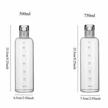 Transparent Plastic Water Bottle Time Marker Creative Large Capacity Leakproof Milk Cup Drinkware Kid School Gym Sport.