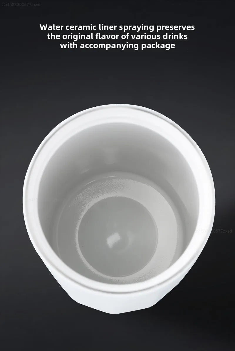 New Xiaomi Ceramic Coating Coffee Mug Stainless Steel Insulated Mug High-value Girls Cup Portable Walking Mug for Home School.