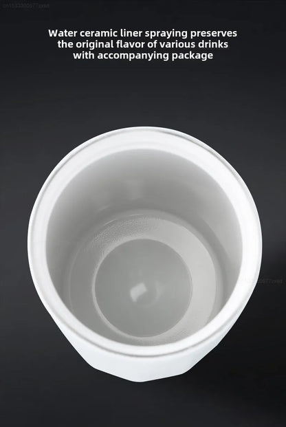New Xiaomi Ceramic Coating Coffee Mug Stainless Steel Insulated Mug High-value Girls Cup Portable Walking Mug for Home School.