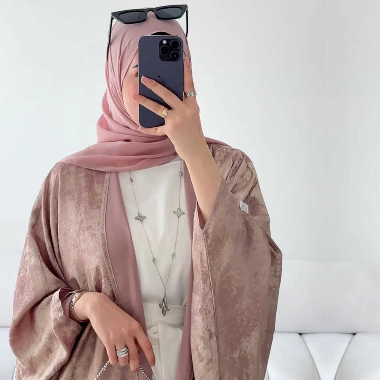 Mode Elegante Dubai Türkische Abaya Kleid Frauen Muslimische Frauen Muslimischen Kimino Kleid Abayas Vorne Offen Strickjacke.